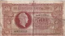 France 500 Francs - Marianne - 1945 - Lettre L - VF.11.01