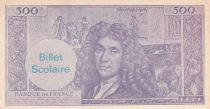 France 500 Francs - Molière - Billet scolaire