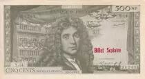 France 500 Francs - Moli&egrave;re - Billet scolaire