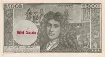 France 500 Francs - Moli&egrave;re - Billet scolaire