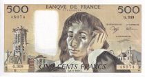 France 500 Francs - Pascal - 01-02-1990 - Serial G.309 - P.156