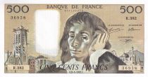 France 500 Francs - Pascal - 02-01-1992 - Serial R.382 - P.156