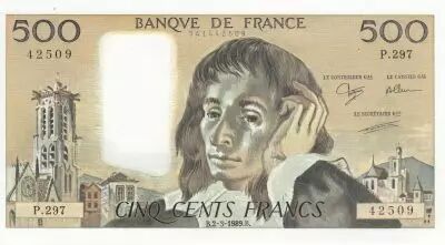 France 500 Francs - Pascal - 02-03-1989 - S�rie P.297