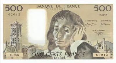 France 500 Francs - Pascal - 02-05-1992 - Serial D.365