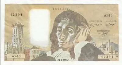 France 500 Francs - Pascal - 02-09-1993 - Serial W.410 - Faute
