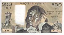 France 500 Francs - Pascal - 03-01-1985 - Serial Q.221 - P.156