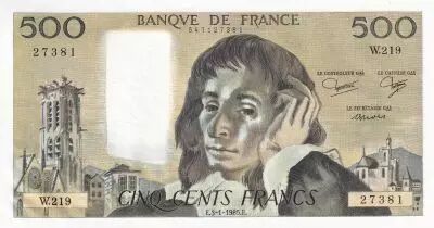 France 500 Francs - Pascal - 03-01-1985 - S�rie W.219 - F.71.32