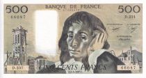 France 500 Francs - Pascal - 03-04-1985 - Serial D.231 - P.156