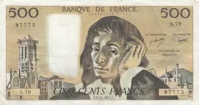 France 500 francs - Pascal - 03-11-1977 - S�rie S.79
