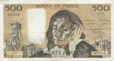France 500 francs - Pascal - 03-11-1977 - S�rie S.87