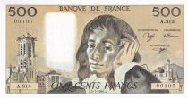 France 500 Francs - Pascal - 05-07-1990- Série A.313 - 107ème billet pour cette signature - F.71.44A313
