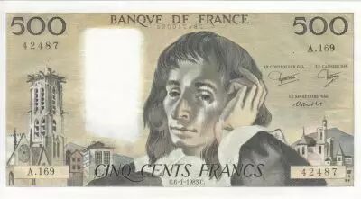 France 500 francs - Pascal - 06-01-1983 - Serial A.169