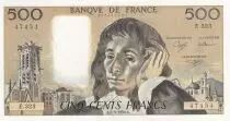 France 500 Francs - Pascal - 06-09-1990 - Serial E.323 - P.156