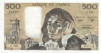 France 500 francs - Pascal - 07-06-1979 - S�rie E.105