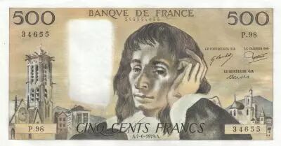 France 500 francs - Pascal - 07-06-1979 - S�rie P.98