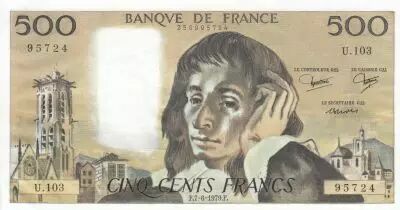 France 500 francs - Pascal - 07-06-1979 - S�rie U.103