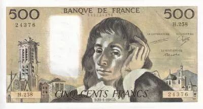 France 500 Francs - Pascal - 22-01-1987 - S�rie H.258 - F.71.36