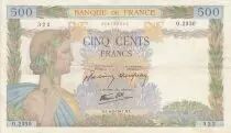 France 500 Francs - Pax with wreath - 06-02-1941 - Serial O.2350