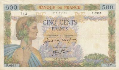 France 500 Francs - Peace - 01-10-1942 - Series P.6927