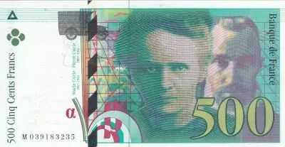 France 500 Francs - Pierre & Marie Curie - 1998 - Serial M.039