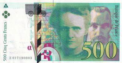 France 500 Francs - Pierre and Marie Curie - 1994 - Series E