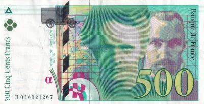 France 500 Francs - Pierre and Marie Curie - 1994 - Series H
