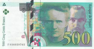 France 500 Francs - Pierre and Marie Curie - 1996 -Serial F.036