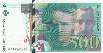 France 500 Francs - Pierre and Marie Curie - 2000 - Serial G.043