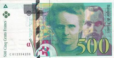 France 500 Francs - Pierre et Marie Curie - 1994 - Error note