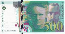 France 500 Francs - Pierre et Marie Curie - 2000 - Serial A.043 - 974th banknote for this sign - P.159