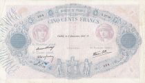 France 500 Francs - Pink and  blue - 02-12-1937 - Serial X.2718 - P.66