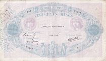 France 500 Francs - Pink and  blue - 04-01-1940 - Serial U.3944- P.66