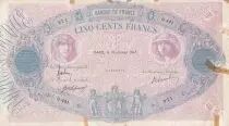 France 500 Francs - Pink and  blue - 10-01-1917 - Serial Q.441 - P.66