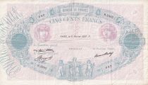 France 500 Francs - Pink and  blue - 11-02-1937 - Serial B.2502  - P.66
