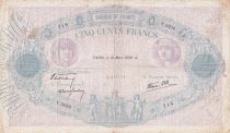 France 500 Francs - Pink and  blue - 16-03-1939 - Serial Y.3256 - P.66