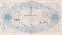 France 500 Francs - Pink and  blue - 18-01-1940 - Serial A.3980 - F to VF - P.66