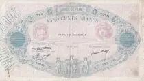 France 500 Francs - Pink and  blue - 23-04-1936 - Serial O.2248 - P.66