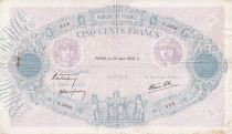 France 500 Francs - Pink and  blue - 26-06-1939 - Serial G.3458 - P.66