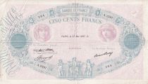 France 500 Francs - Pink and  blue - 27-05-1937 - Serial A.2597  - P.66