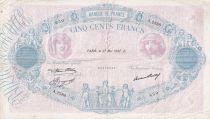 France 500 Francs - Pink and Blue - 27-05-1937 - Serial A.2588 - P.66