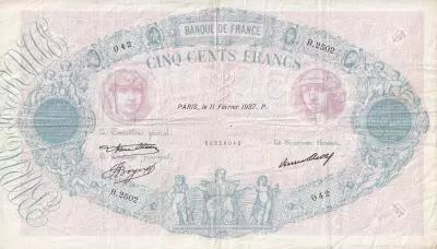 France 500 Francs - Rose et Bleu - 11-02-1937 - S�rie B.2502 - F.30.38