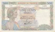 France 500 francs - The peace - 16-05-1940 - Serial A.279
