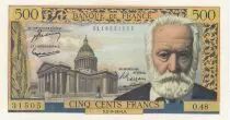 France 500 Francs - Victor Hugo - 02-09-1954 - Serial O.48 - XF - P.133