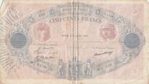 France 500 Francs Blue and Pink - 05-07-1929 - Serial A.1138