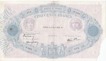 France 500 Francs Blue and Pink - 06-04-1939 - Serial P.3331