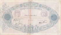 France 500 Francs Blue and Pink - 09-02-1939 - Serial D.3212