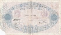 France 500 Francs Blue and Pink - 09-06-1938 - Serial W.2948