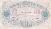 France 500 Francs Blue and Pink - 15-04-1937 - Serial W.2550