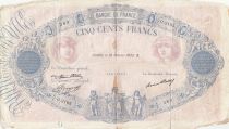 France 500 Francs Blue and Pink - 16-02-1933 - Serial O.2105