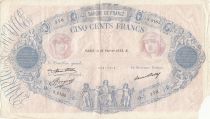 France 500 Francs Blue and Pink - 16-02-1933 - Serial S.2105